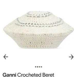 NWT GANNI crochet beret in Egret Ganni | Accessories | Ganni Farfetch Luxury Egret White  main image 3